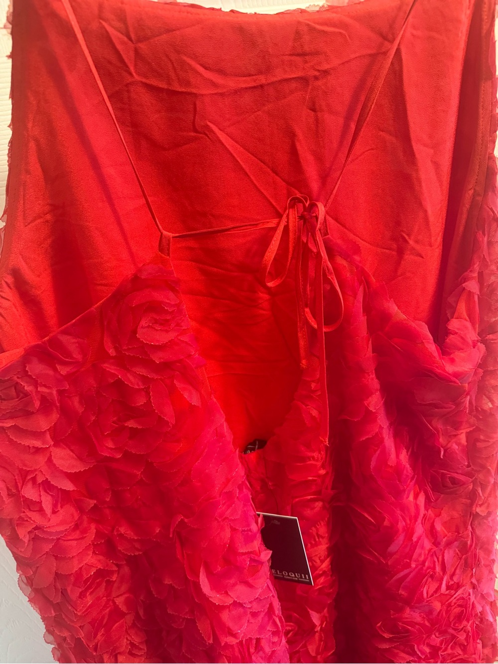 Eloquii 3D Red Floral Appliqué Maxi Dress - Picture 4 of 9